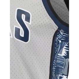 3 Basketball Clothes Stitched Grey Basketball Top Polyester V-neck Sleeveless Men'S Tank Top S-3XL