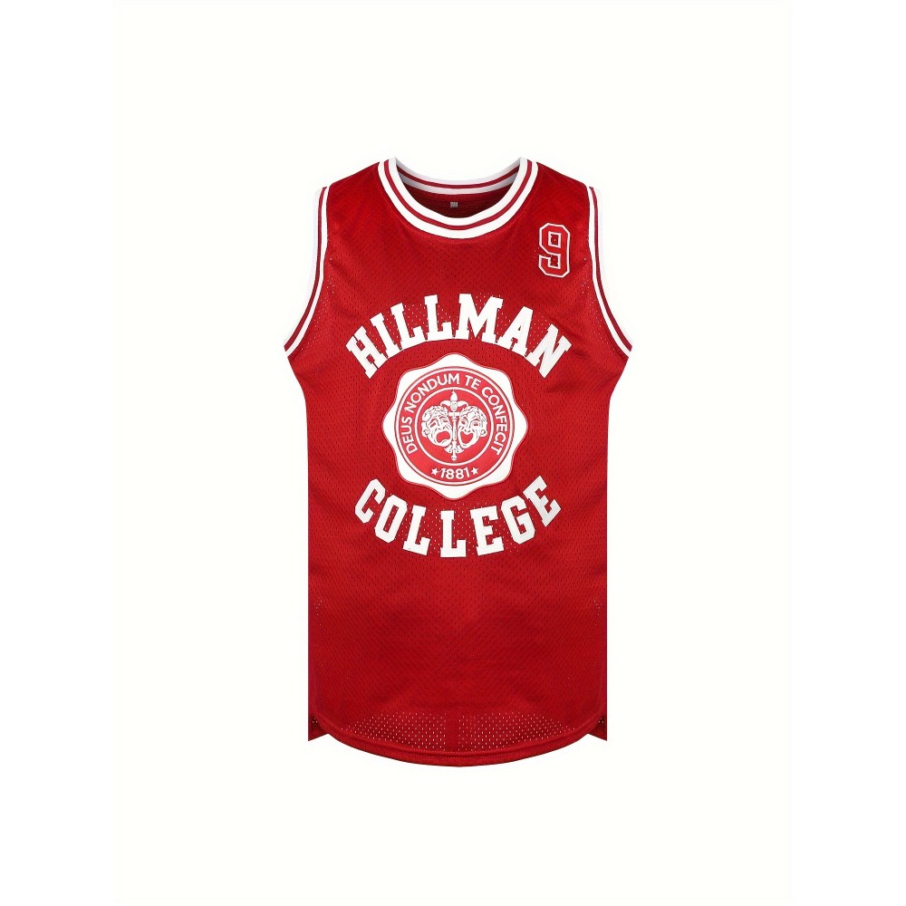 Name And Number 9 Embroidery, Men'S Sleeveless Basketball Tank Top, Breathable Comfy Top For Summer Training & Competition