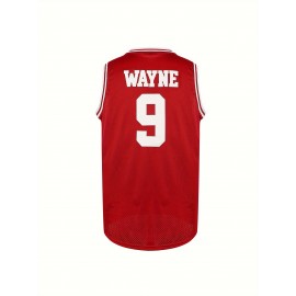 Name And Number 9 Embroidery, Men'S Sleeveless Basketball Tank Top, Breathable Comfy Top For Summer Training & Competition