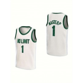 White Basketball Suit Embroidered V-neck Men's Sports Vest Polyester Mesh Training Suit S-3XL