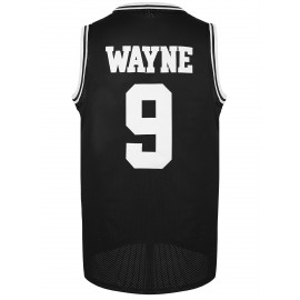 Men's #9 Embroidered Basketball Jersey - Retro Style Polyester Sports Shirt, Round Neck, Loose Fit, Black & White, S-3XL for Team Sports & Casual Wear