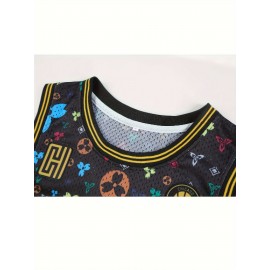Men's 24#Black Embroidered Basketball Jersey For Street Casual Sports Training Or Competition