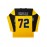 Men's #72 Yellow & Black Ice Hockey Jersey - V-Neck, Short Sleeve, Breathable Sports Uniform for Training & Competition, Polyester, Machine Washable