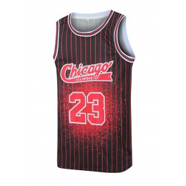 90's Retro Style Men Basketball Clothing, 23# Camouflage Fashion Trend Blockbuster Passion All Match Holiday Carnival