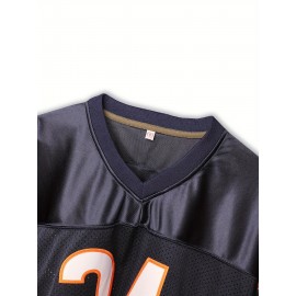 Mens #34 Navy Blue 1985 Authentic Throwback Jersey