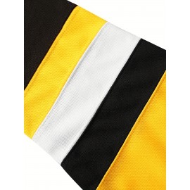 1pc Men'S Ice Hockey Jersey - Embroidered Letter & Number, V-Neck, Long Sleeve, Breathable & Moisture-Wicking Polyester, Lightweight & Ergonomic Pullover Top for Sports, Casual, Party, Universal Fit