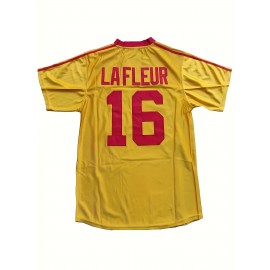 Average Joes LAFLEUR 16 Men'S Polyester V-Neck Sports Jersey, Embroidered, Breathable, Lightweight, Moisture-Wicking, Ergonomic, Slight Stretch Fabric, for Casual, Training, Street, Party, Sports, Universal Adult & Teen Fit