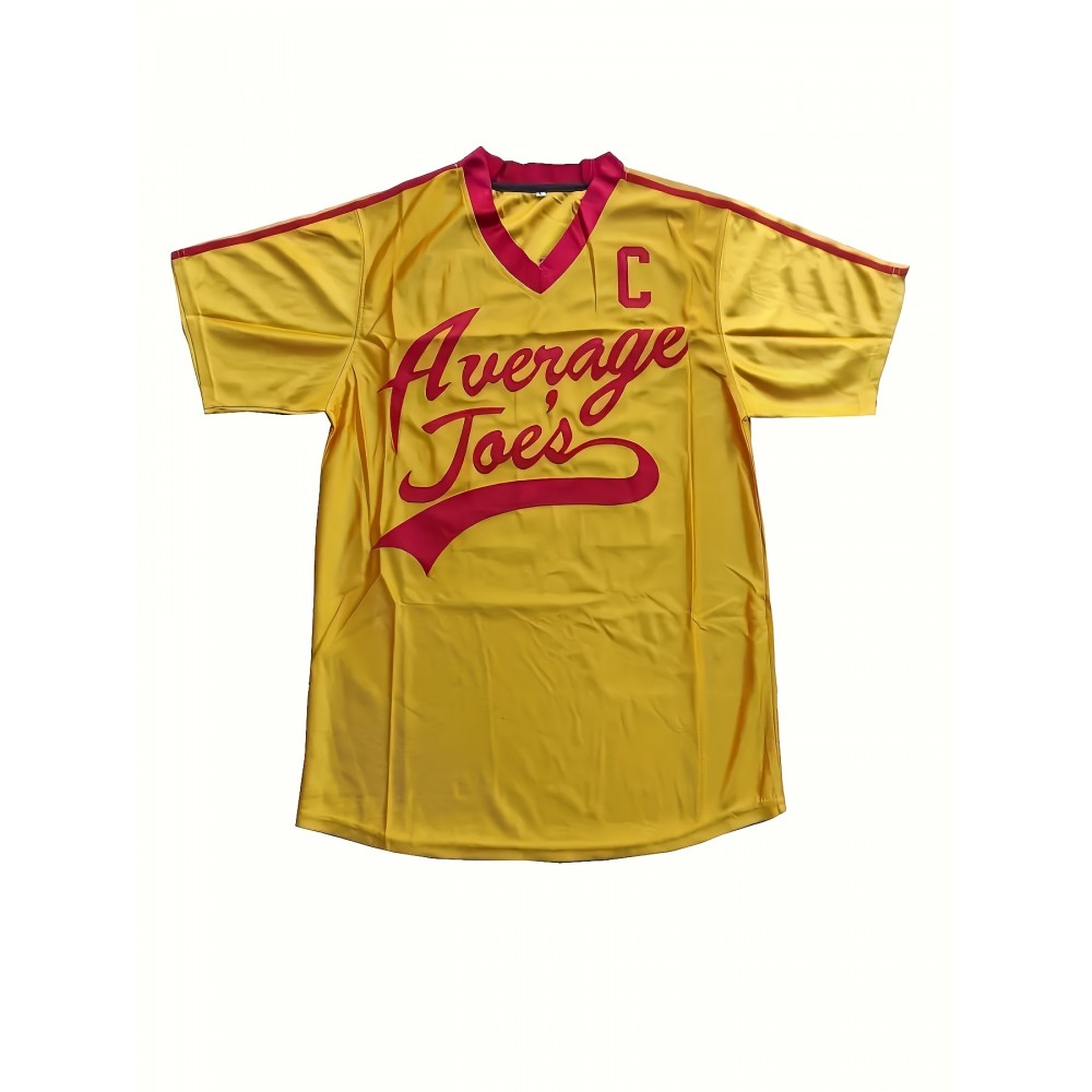 Average Joes LAFLEUR 16 Men'S Polyester V-Neck Sports Jersey, Embroidered, Breathable, Lightweight, Moisture-Wicking, Ergonomic, Slight Stretch Fabric, for Casual, Training, Street, Party, Sports, Universal Adult & Teen Fit