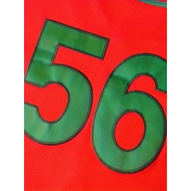 1pc Men'S Mexico #56 Baseball Jersey - V-Neck, Short Sleeve, Embroidered, Breathable Polyester, Lightweight, Moisture-Wicking, Ergonomic Design, Button Closure - Sports & Casual Wear for Four Seasons