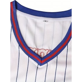 Men's #82 Benchwarmers Vintage Baseball Jersey - Reedy Richie Goodman Pinstriped Retro Sports Shirt, Moisture-Wicking Polyester, Loose Fit for Parties, Casual & Athletic Wear