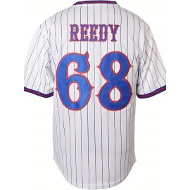 Men's #82 Benchwarmers Vintage Baseball Jersey - Reedy Richie Goodman Pinstriped Retro Sports Shirt, Moisture-Wicking Polyester, Loose Fit for Parties, Casual & Athletic Wear