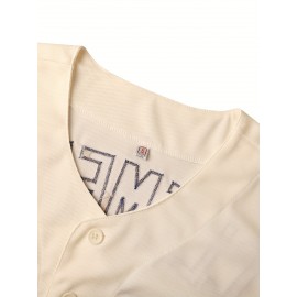 Men's #21 Vintage Baseball Jersey Shirt - Retro Style, Short Sleeve, V-Neck, Polyester, Breathable, Lightweight, Athletic Fit, Machine Washable, for Baseball, Parties, and Casual Wear