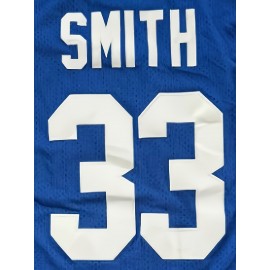 Men's #33 Breathable Basketball Jersey - Casual & Sporty Sleeveless Tank Top in Blue, MTV Music Television Embroidery, Polyester, Round Neck - Perfect for Team Sports, Outdoor Activities & Casual Attire, Sizes S-3XL