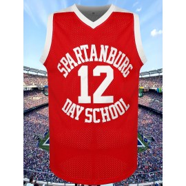 Men'S American Basketball Shirt # 12 Red Basketball Shirt