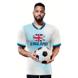 Professional Sports Fabric Men'S Creative Pattern Print Country Home Soccer Jersey T-shirt