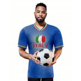 Professional Sports Fabric Men'S Creative Pattern Print Country Home Soccer Jersey T-shirt