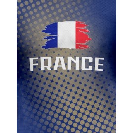 Women's Plus Size France Soccer Jersey - V-Neck, Short Sleeve, Breathable & Lightweight Polyester Sports Tee with French Flag Design, Moisture-Wicking, Perfect for Fans & Players, Soccer Accessories