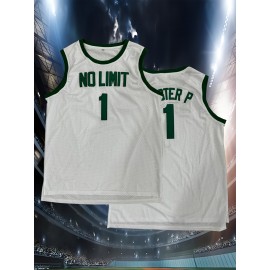 Men's #1 Basketball Jersey - White with Green 