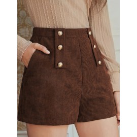 Slant Pocket Elastic Waist Shorts, Casual Loose Shorts For Spring & Summer, Women's Clothing