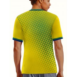 Professional Sports Fabric Women's Creative Graphic Print South American National Team Football Jersey T-Shirt, As Gifts For Sports Fans