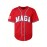 Men's #47 MAGA Baseball Jersey - Patriotic Red USA Flag Design, V-Neck, Short Sleeve, Breathable Polyester, 